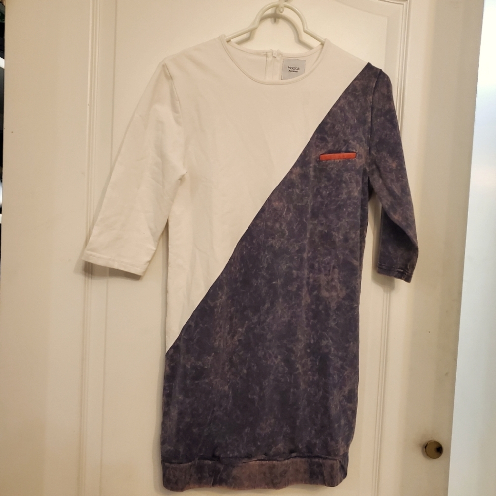 Hadas white & chambray tshirt dress sz 14